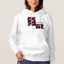 市松模様にRemixファッションフード付きスウェットシャツまたはTシャツ パーカ