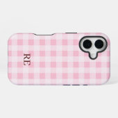 市松模様のイニシャル オリジナル iPhone 16ケース (裏面横)