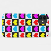 市松模様のカラフルハート柄  Case-Mate iPhoneケース (裏面(横))