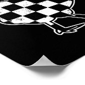 市松模様のニワトリ ファーマー ニワトリ レースカー 少年チキン ポスター (角)