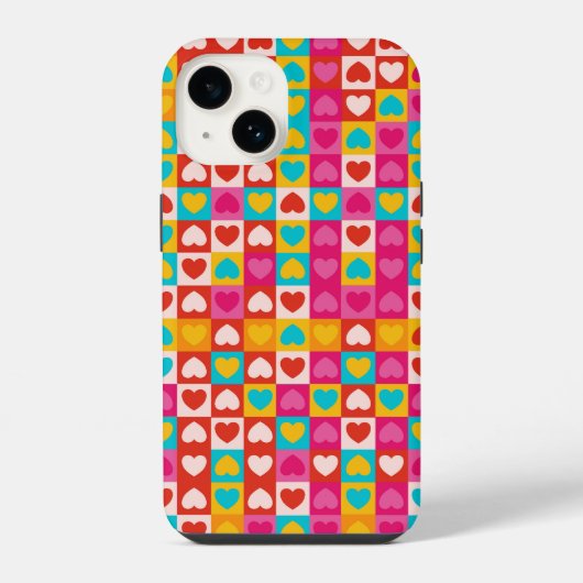 市松模様の愛 iPhoneケース (裏面)