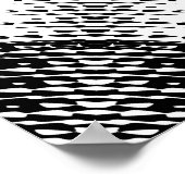 市松模様の波の歪みミラー 8x8x ポスター (角)