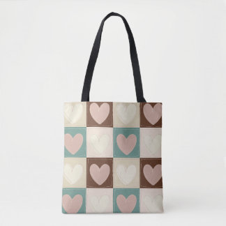 市松模様ハートグリッド トートバッグ