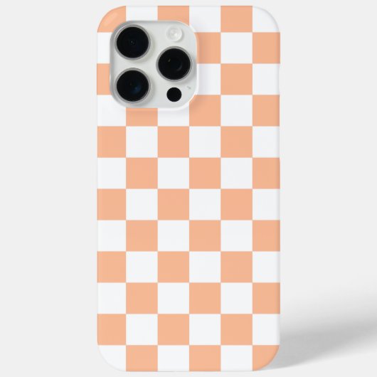 市松模様 スクエア ピーチ オレンジ 白 幾何学 Case-Mate iPhoneケース (裏面)
