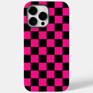 市松模様 スクエア ホットピンク ブラック 幾何学 レトロ Case-Mate iPhone 14 PRO MAXケース