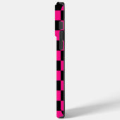 市松模様 スクエア ホットピンク ブラック 幾何学 レトロ Case-Mate iPhoneケース (裏面 / 左)