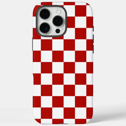 市松模様 スクエア 赤 白 幾何学 レトロ Case-Mate iPhoneケース (裏面)