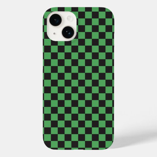 市松模様 チェッカーボード 柄 チェス 緑 ブ Case-Mate iPhoneケース (裏面)