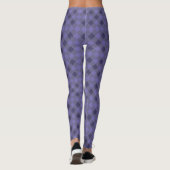 市松模様 パッチ 紫背景 白黒 レギンス (裏面)