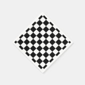 市松模様 黒と白 幾何学 レトロ スタンダードカクテルナプキン (角)