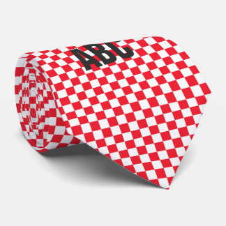 市松赤と白板 ネクタイ
