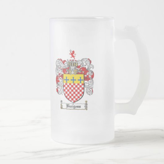 市民の家紋-市民の紋章付き外衣 フロストグラスビールジョッキ (右)