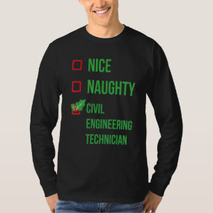 市民エンジニアリングテクニシャンおもしろいパジャマクリスマ Tシャツ