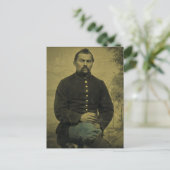 市民戦争連合兵士のティンタイプ ポストカード (スタンド正面)