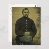 市民戦争連合兵士のティンタイプ ポストカード (正面/裏面)