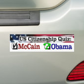 市民権のクイズ バンパーステッカー (車上)