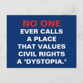 市民権を尊重する場所は決してディストピアではない ポストカード (正面)