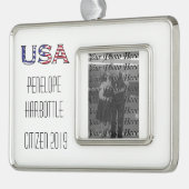 市民権年米国の星条旗 シルバープレートフレームオーナメント (左)