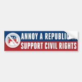 市民権社会正義が共和党を悩ませる バンパーステッカー (正面)