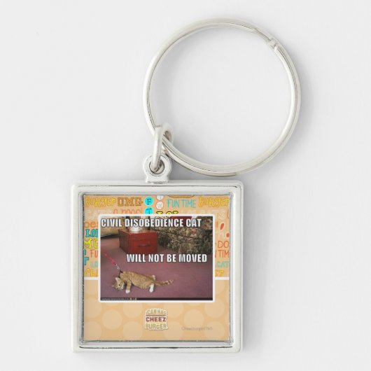 市民的不服従猫 キーホルダー (正面)