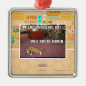 市民的不服従猫 メタルオーナメント (正面)