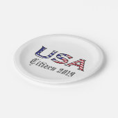 市民米国の星条旗 ペーパープレート (アングル)