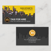 市民群集建物ブロックシルエットタクシードライバー 名刺 (正面/裏面)