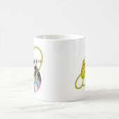 市疑問に思区の背景女性 コーヒーマグカップ (中央)