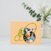 市疑問に思区の背景女性 ポストカード (スタンド正面)