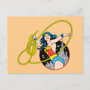 市疑問に思区の背景女性 ポストカード