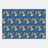 市疑問に思区の背景女性 ラッピングペーパーシート (正面3)