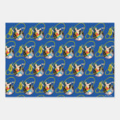 市疑問に思区の背景女性 ラッピングペーパーシート (正面2)