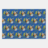 市疑問に思区の背景女性 ラッピングペーパーシート (正面)