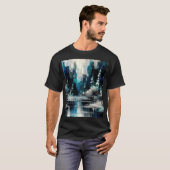 市絵を描冬のシーン1006 Tシャツ (正面フル)