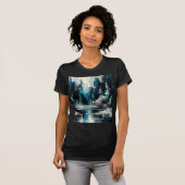 市絵を描冬のシーン1006 Tシャツ (正面フル)