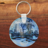 市絵画公園の冬の夜 キーホルダー (正面)