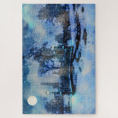 市絵画公園の冬の夜 ジグソーパズル (縦)