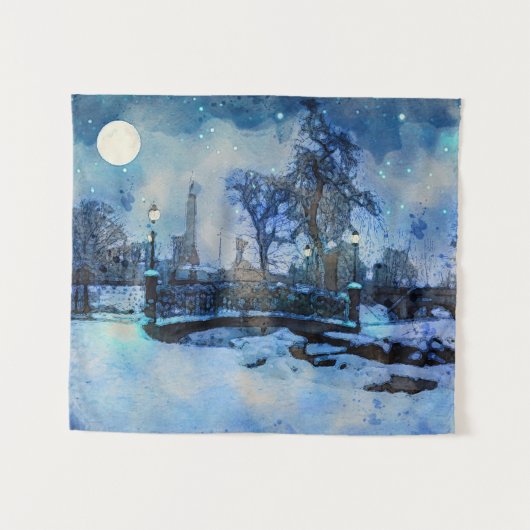 市絵画公園の冬の夜 タペストリー (正面(横))