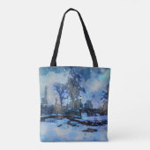 市絵画公園の冬の夜 トートバッグ (裏面)
