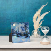 市絵画公園の冬の夜 フォトプラーク (インサイチュ)