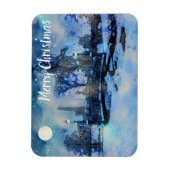 市絵画公園の冬の夜 マグネット (縦)