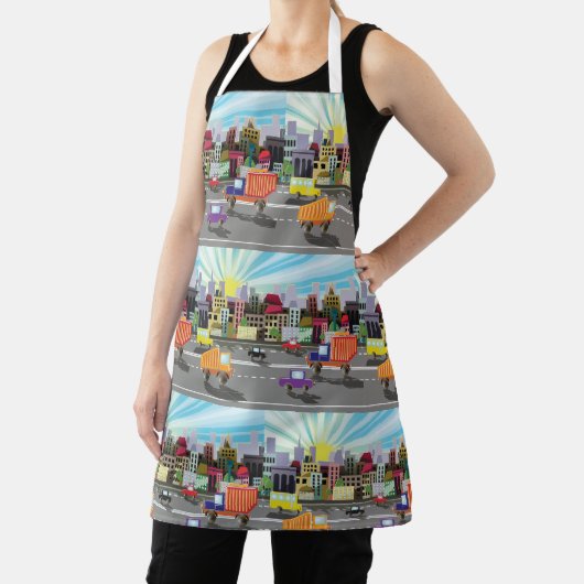 市街並みと交通 エプロン (インサイチュ)