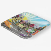 市街並みと交通 ペーパープレート (傾斜あり)