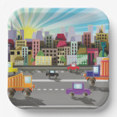 市街並みと交通 ペーパープレート (正面)