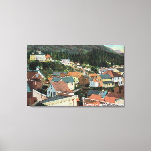 市街区の空中表示 キャンバスプリント (正面)