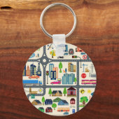 市街図のパターン キーホルダー (正面)