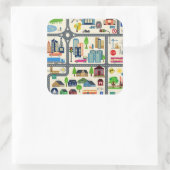 市街図のパターン スクエアシール (バッグ)