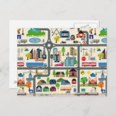 市街図のパターン ポストカード (正面/裏面)