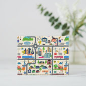 市街図のパターン ポストカード (スタンド正面)