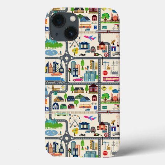 市街図のパターン Case-Mate iPhoneケース (裏面)